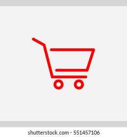 Shopping cart, linear icon. One of a set of linear web icons
