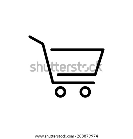 Shopping cart, linear icon. One of a set of linear web icons