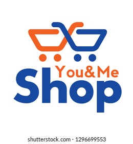 Shopping cart logo and shopping bags logo vector