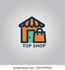 Shopping cart logo and shopping bags logo vector
 happy shop design template. shopping logo design stock Bright logo silhouette of a bag or pocket with a handle f
