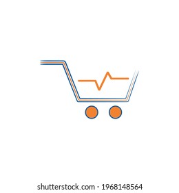 The  shopping cart logo concept is great for your online shop company. with attractive, elegant and modern models and colors