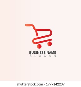 Plantilla creativa del logotipo del carro de compras, diseño inspirador del vector del logotipo de compras
