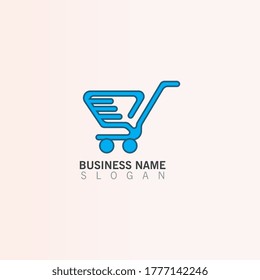 Shopping Cart Logo creative template, Shop Logo Vector Inspiration design