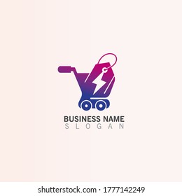 Shopping Cart Logo creative template, Shop Logo Vector Inspiration design