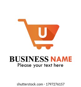 Plantilla creativa del logotipo del carro de compras, Inspiración vectorial del logotipo de compras. adecuado para el mercado, negocios, marca, online, app, móvil, sitio web, blog. Hay carro de la compra con fuentes u
