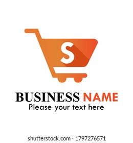Shopping Cart Logo creative template, Shop Logo Vector Inspiration. suitable for market, business, brand, online, app, mobile, website, blog. There are shopping cart with font s