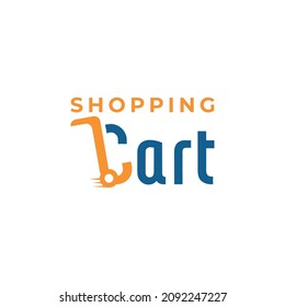 shopping cart logo design template vector design, cart logo, cart wordmark