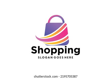 Plantilla de diseño del logotipo del carro de compras. Concepto de logotipo de tienda creativa en línea 