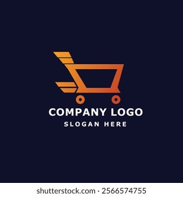 Shopping cart logo design template