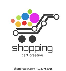 shopping cart Logo design vector template concept icon. Logotype for online store