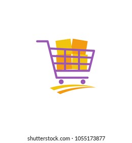Shopping Cart Logo Design Vector. Retail Store Logo