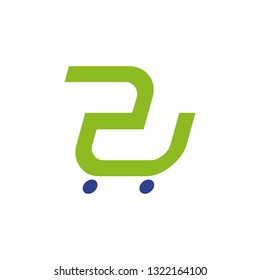 Shopping cart logo design vector icon
