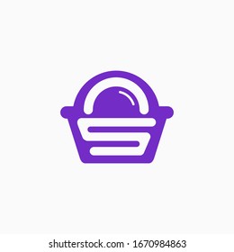 Vector de diseño del logotipo del carro de compra con letra S dentro. Concepto abstracto para tienda en línea. EPS 10.