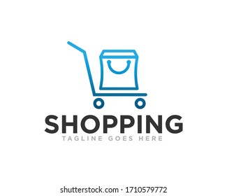 Shopping Cart Logo Design Vector