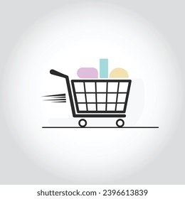Shopping cart logo for eCommerce online shop 