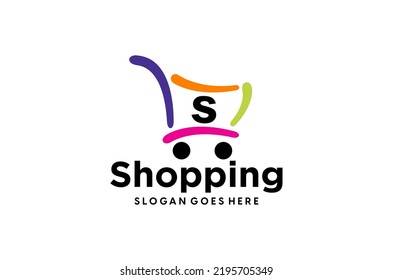 Shopping Cart Logo, Electronic commerce, Shop Logo Vector Inspiration