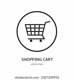 Shopping cart logo. Shopping cart icon for business. Stock vector.