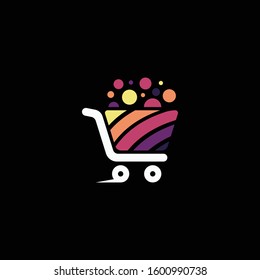 Shopping cart logo icon vector.
