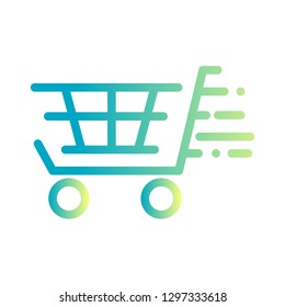 shopping cart logo, line