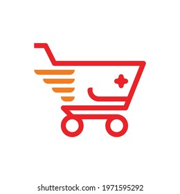 Shopping cart logo red color