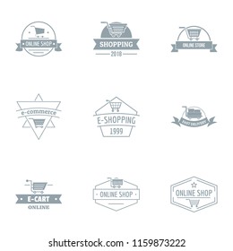 Shopping cart logo set. Simple set of 9 shopping cart vector logo for web isolated on white background