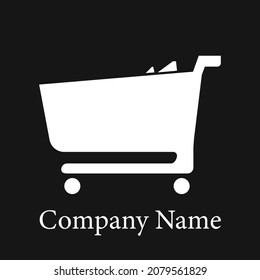 shopping cart logo simple for supermarket
