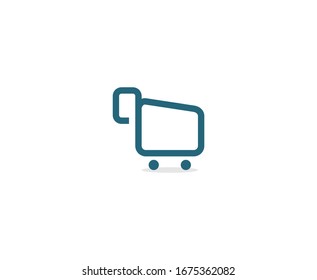 Icono vectorial del almacén del logotipo del carro de compra 