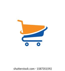 Shopping cart logo Template Design Vector. 