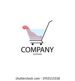 Shopping cart logo template vector icon