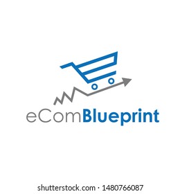 shopping cart logo using the letter e