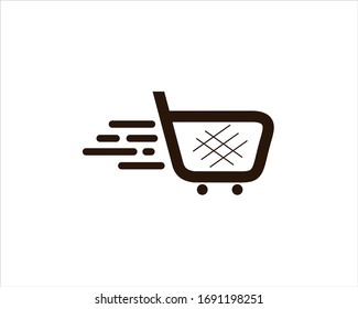 shopping cart logo vector icon