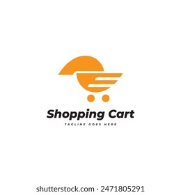 Plantilla de Vector con logotipo de Carrito de compras