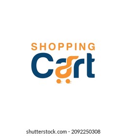 shopping cart logo word mark vector template, cart logo, shopping logo, cart typography lettering design