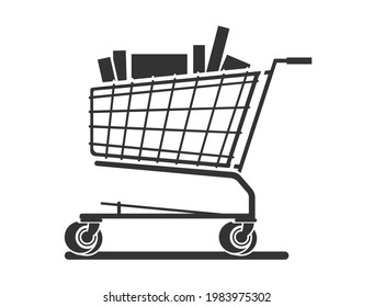 Shopping cart with lots of stuff