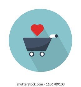 shopping cart love icon. love shopping concept - internet shopping, shop online