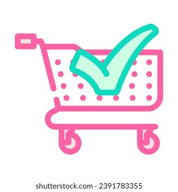shopping cart mark circle color icon vector. shopping cart mark circle sign. isolated symbol illustration