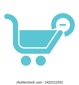 shopping cart minus icon vector