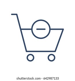 Shopping Cart Minus Icon Vector Illustration