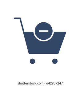 Shopping Cart Minus Icon Vector Illustration