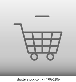 Shopping Cart With Minus Sign / Remove Vector Icon Illustration