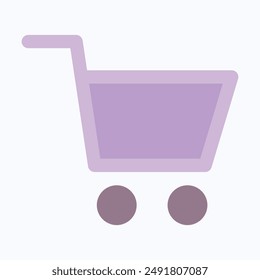 Shopping Cart For Mobile Apps Interface, Cart Vector Icon, Flat Style Isolated Vector Icon.