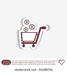 shopping cart with money