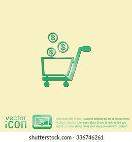 shopping cart with money