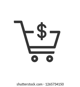 shopping cart money icon vector