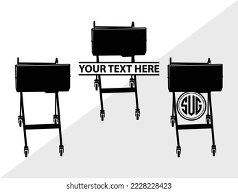shopping cart Monogram Printable Vector Illustration