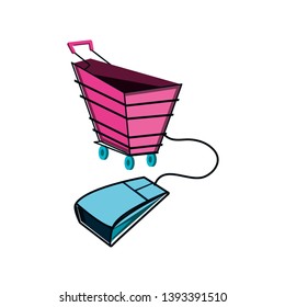 shopping cart with mouse device