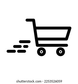 Shopping cart moving icon. Vector.