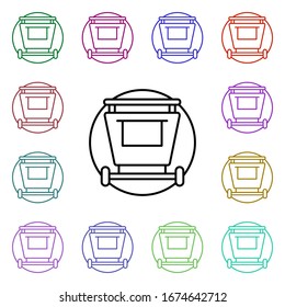 shopping cart multi color style icon. Simple thin line, outline vector of online shopping icons for ui and ux, website or mobile application
