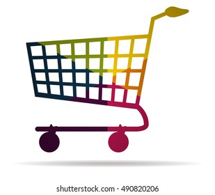 shopping cart multicolor icon vector