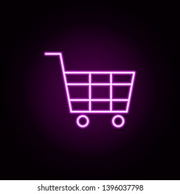 Shopping Cart Neon Icon. Elements Of Minimal Universal Theme Set. Simple Icon For Websites, Web Design, Mobile App, Info Graphics